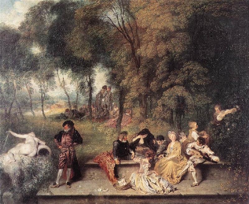 WATTEAU, Antoine Merry Company in the Open Air1 china oil painting image